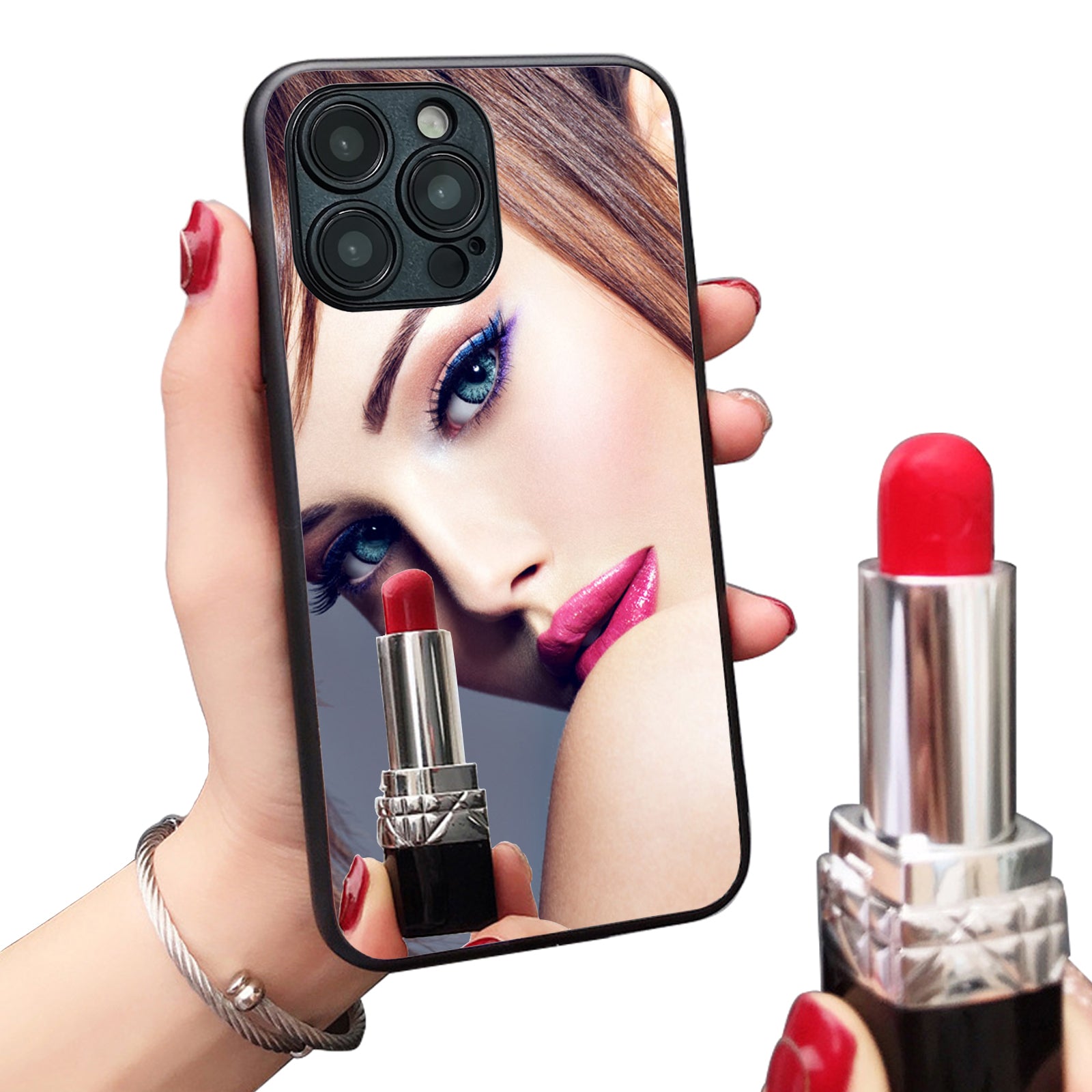 Real Mirror Case Luxury Clear Back Mirror Shock-Absorption TPU Bumper Case Anti-Scratch Bright Reflection Protective Case Cover for Apple iPhone