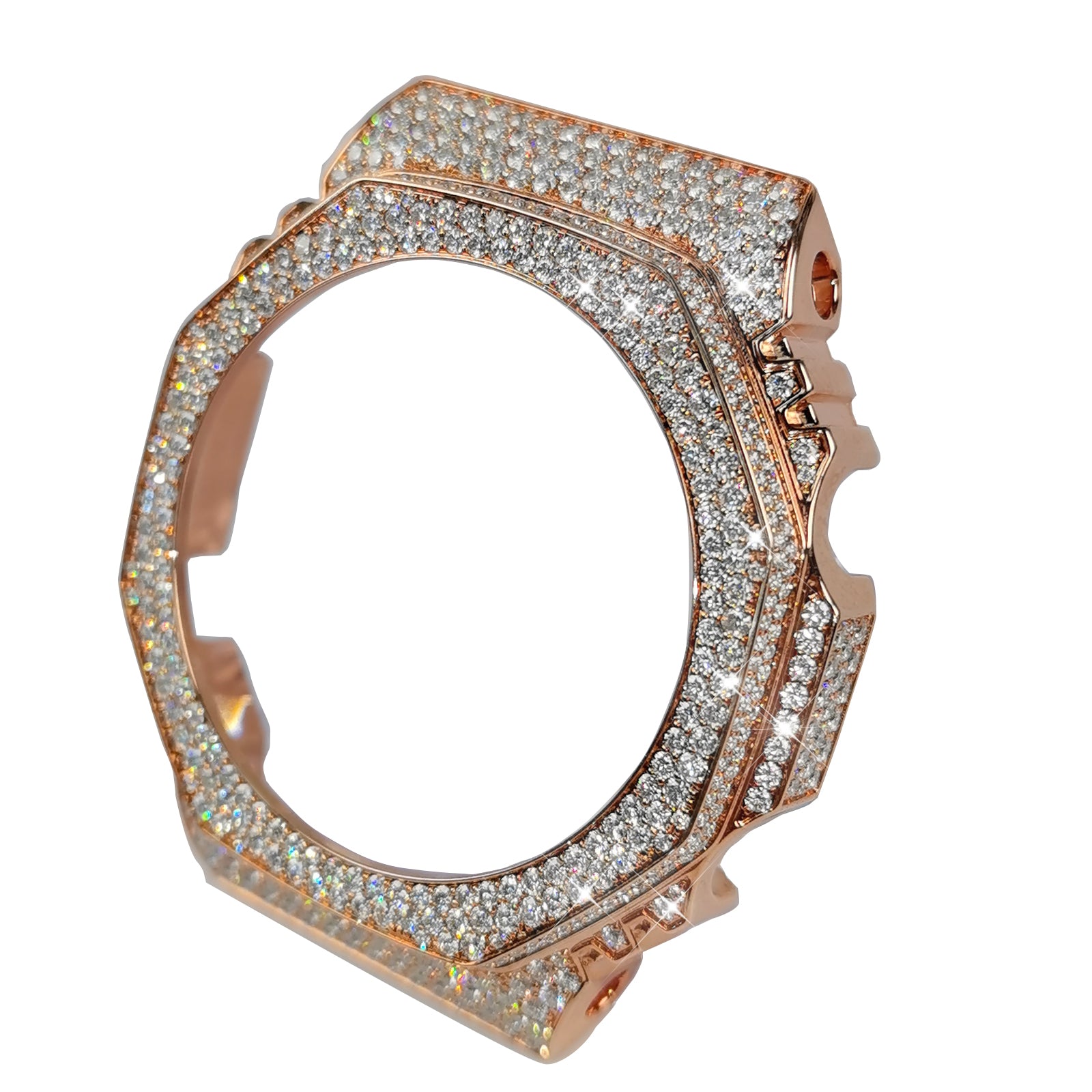 Modified watch Inlaid with earth grown diamonds watch case and band for  Casio wristwatch GBM 2100 Series