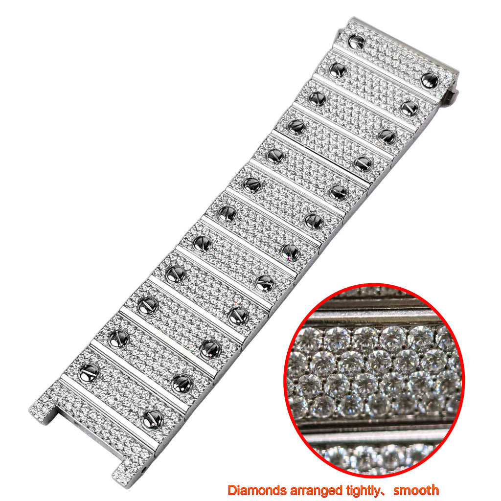 Modified watch Inlaid with earth grown diamonds watch band for Cartier WSSA0018/WSSA0030 39.8mm STAINLESS STEEL 4072