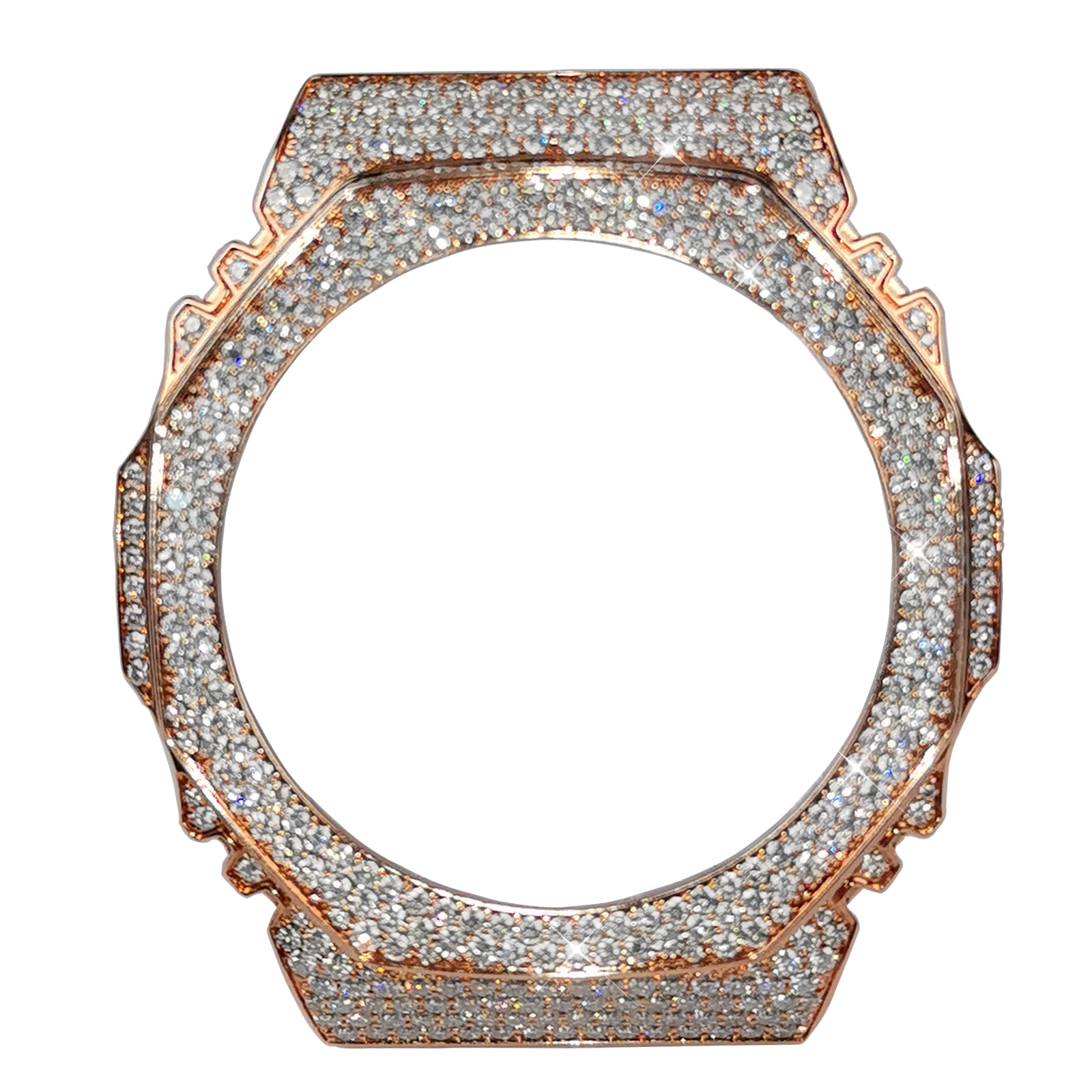 Modified watch Inlaid with earth grown diamonds watch case and band for  Casio wristwatch GBM 2100 Series