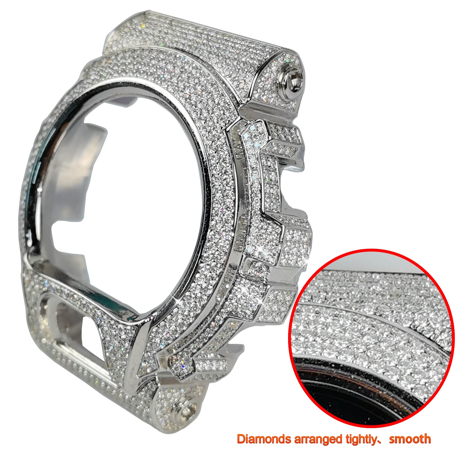 Modified watch Inlaid with earth grown diamonds watch case and band for  Casio wristwatch DW6900 Series