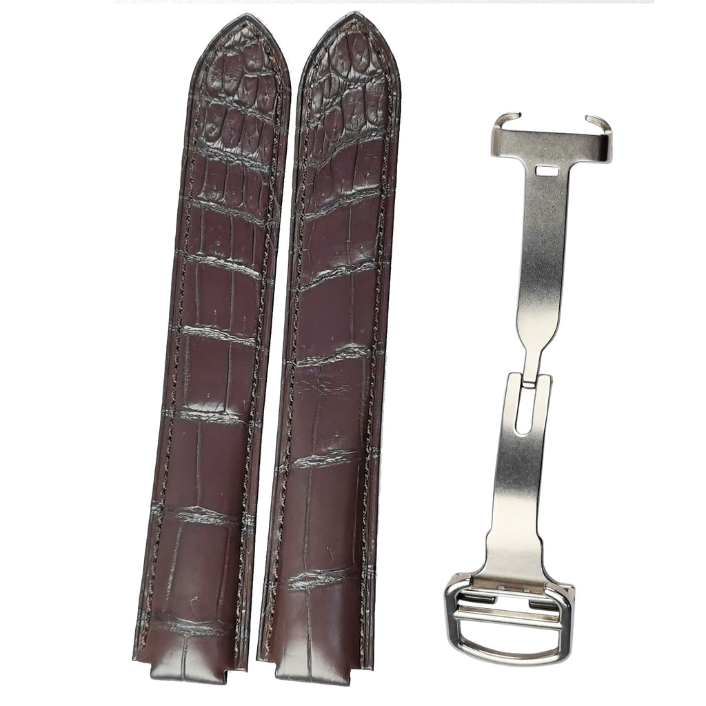 Aligator Skin Watchband 18mm Watch Crocodile strap for Cartier Blue Balloon 36mm Watch