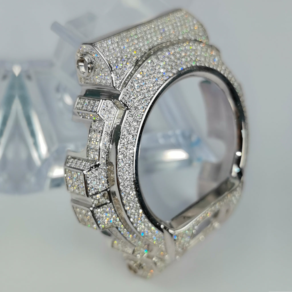 Modified watch Inlaid with earth grown diamonds watch case and band for  Casio wristwatch DW6900 Series