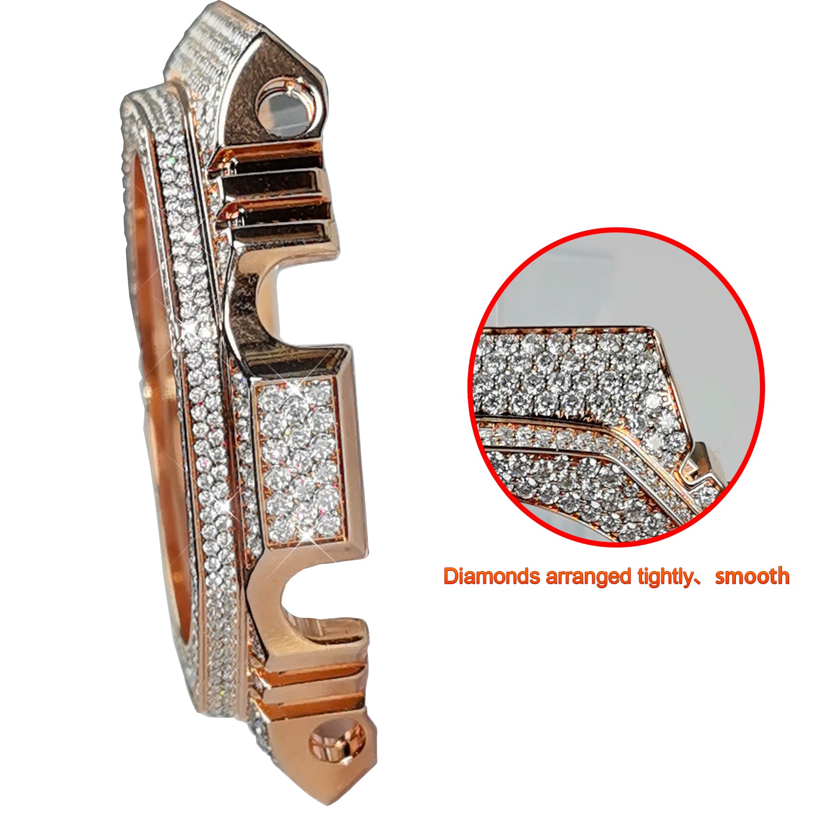 Modified watch Inlaid with earth grown diamonds watch case and band for  Casio wristwatch GBM 2100 Series