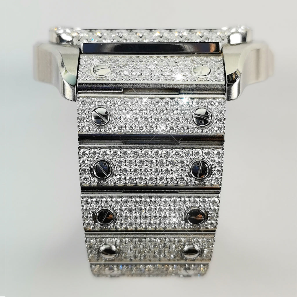 Modified watch Inlaid with earth grown diamonds watch band for Cartier WSSA0018/WSSA0030 39.8mm STAINLESS STEEL 4072