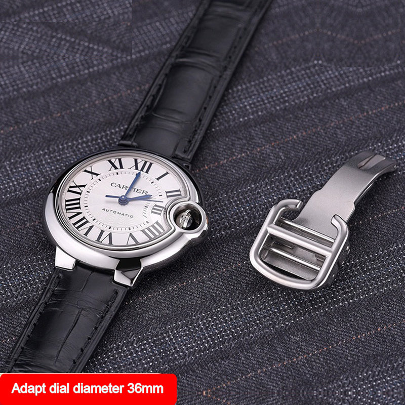 Watch Strap Buckle 18mm Stainless Steel for Cartier Blue Balloon Watch Crocodile Straps
