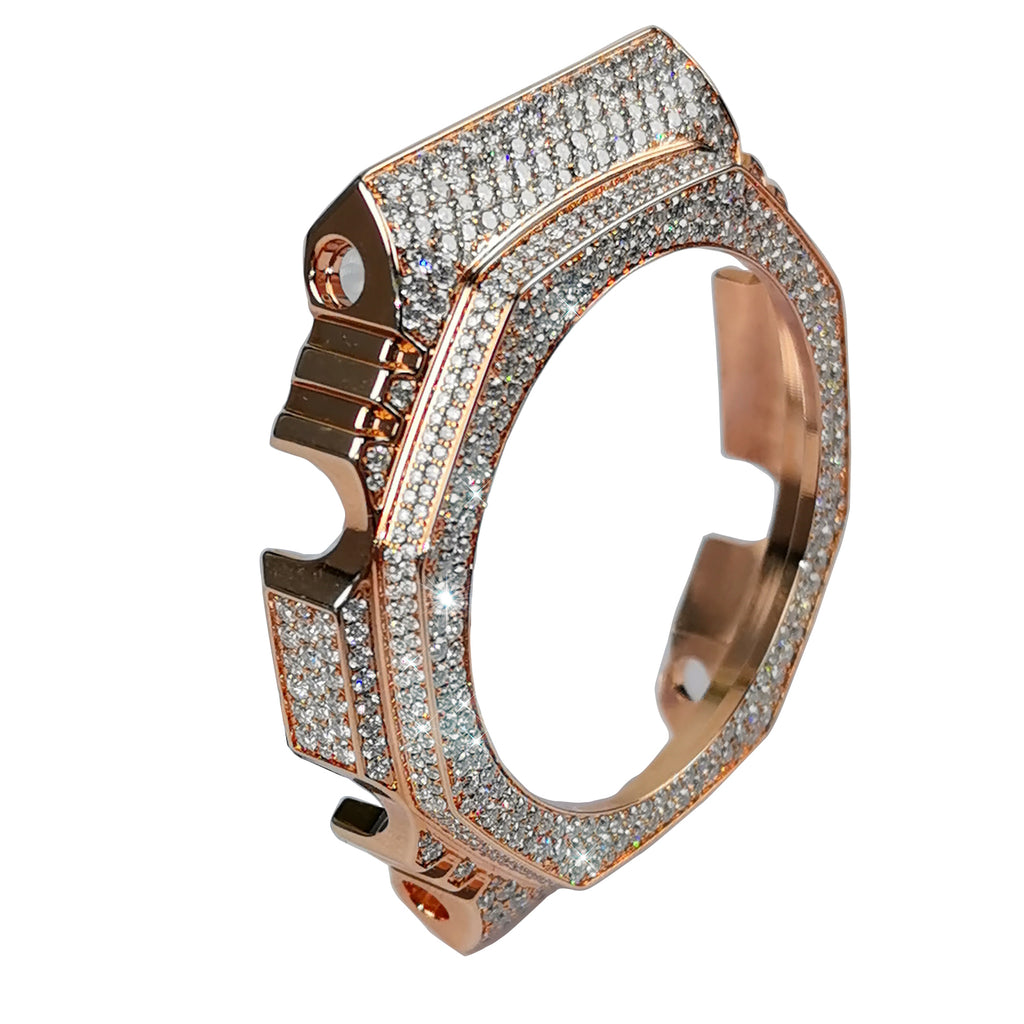 Modified watch Inlaid with earth grown diamonds watch case and band for  Casio wristwatch GBM 2100 Series