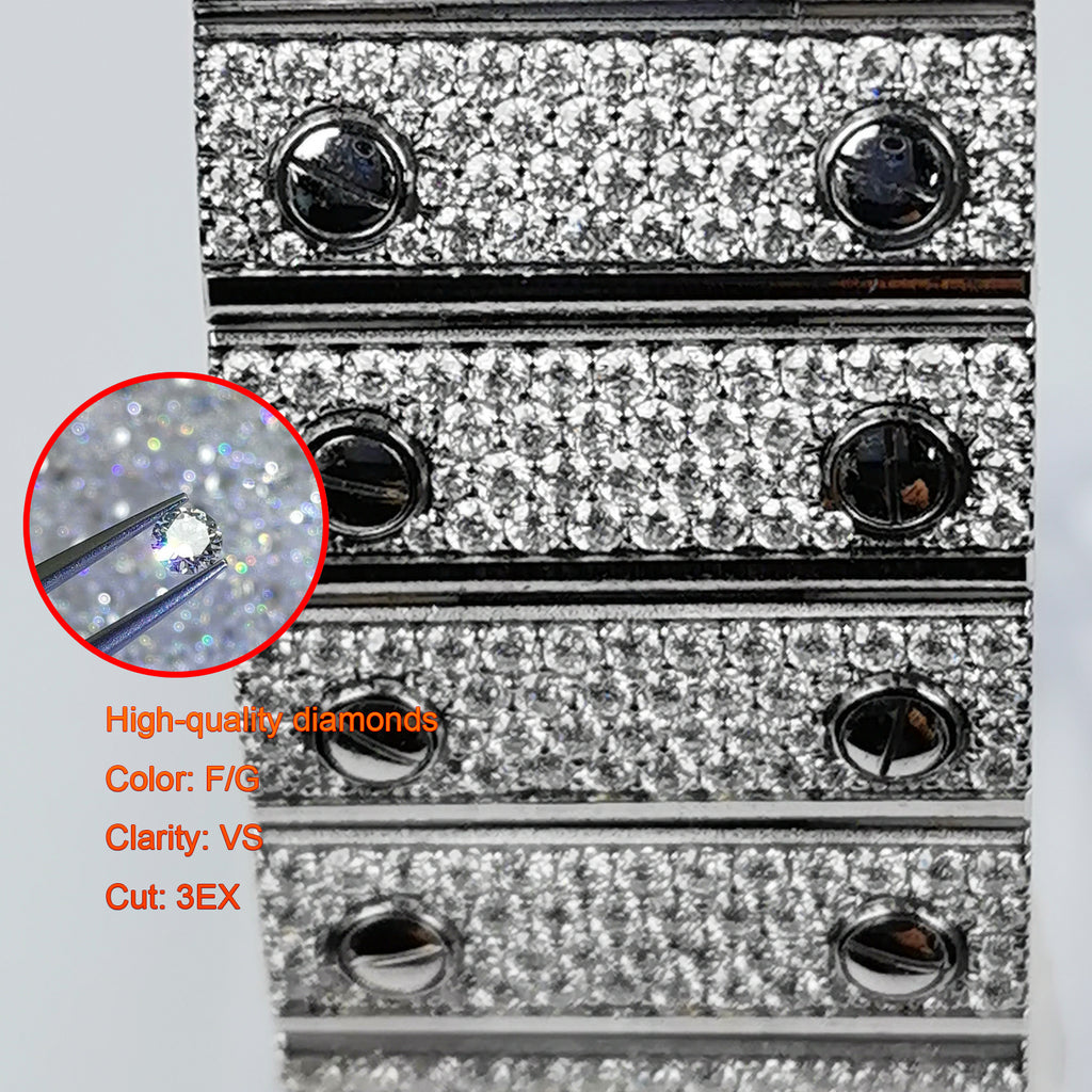 Modified watch Inlaid with earth grown diamonds watch band for Cartier WSSA0018/WSSA0030 39.8mm STAINLESS STEEL 4072