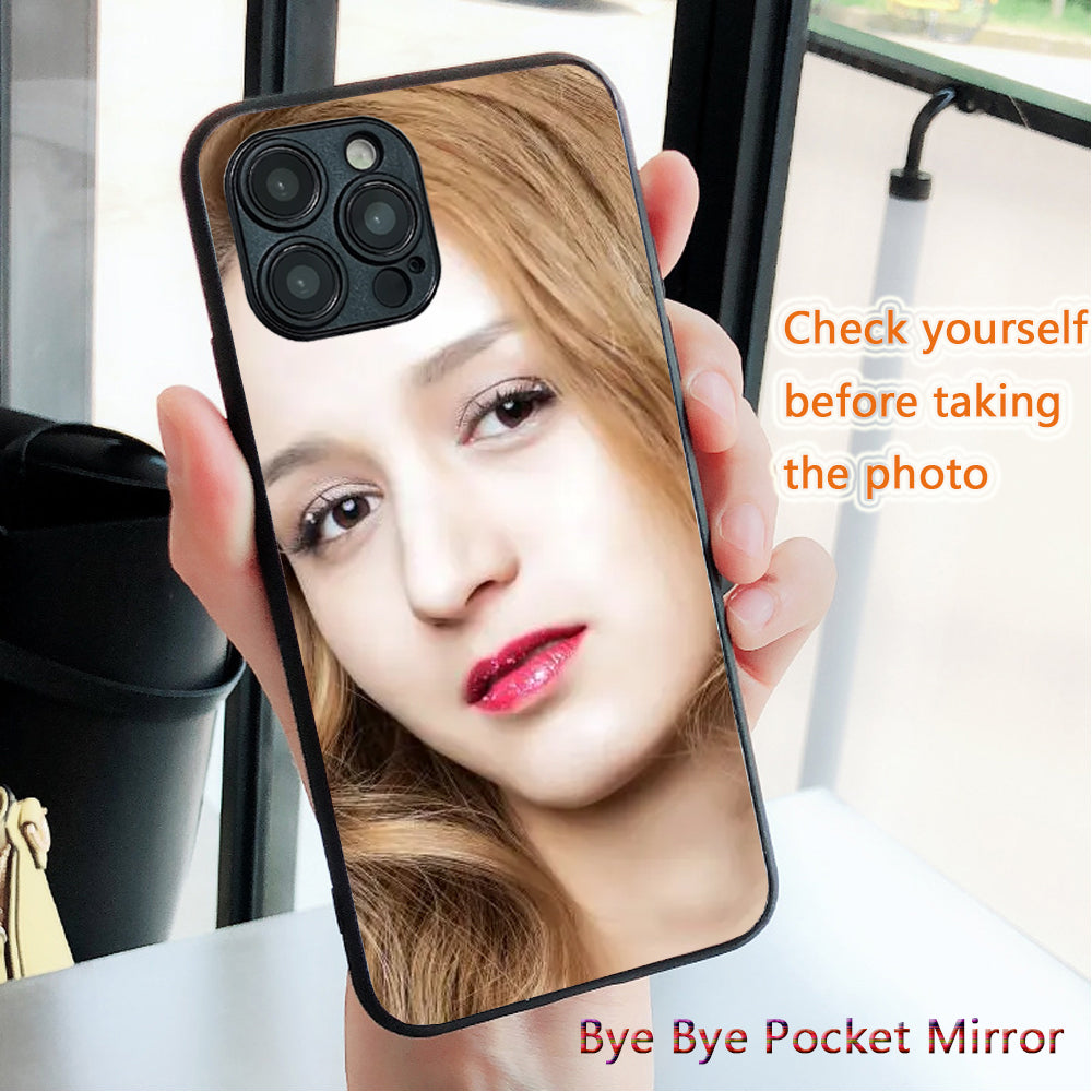 Real Mirror Case Luxury Clear Back Mirror Shock-Absorption TPU Bumper Case Anti-Scratch Bright Reflection Protective Case Cover for Apple iPhone