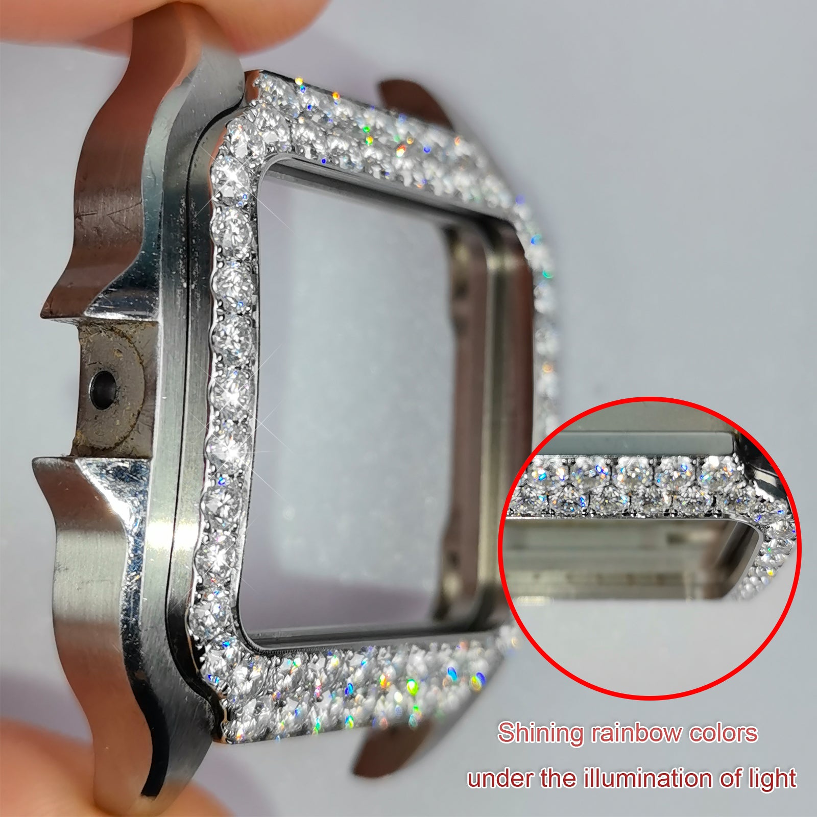 Modified watch Inlaid with earth grown diamonds watch Bezel for Cartier WSSA0018/WSSA0030 39.8mm STAINLESS STEEL 4072