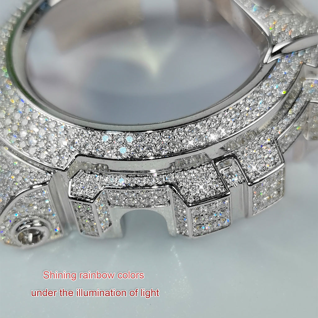 Modified watch Inlaid with earth grown diamonds watch case and band for  Casio wristwatch DW6900 Series