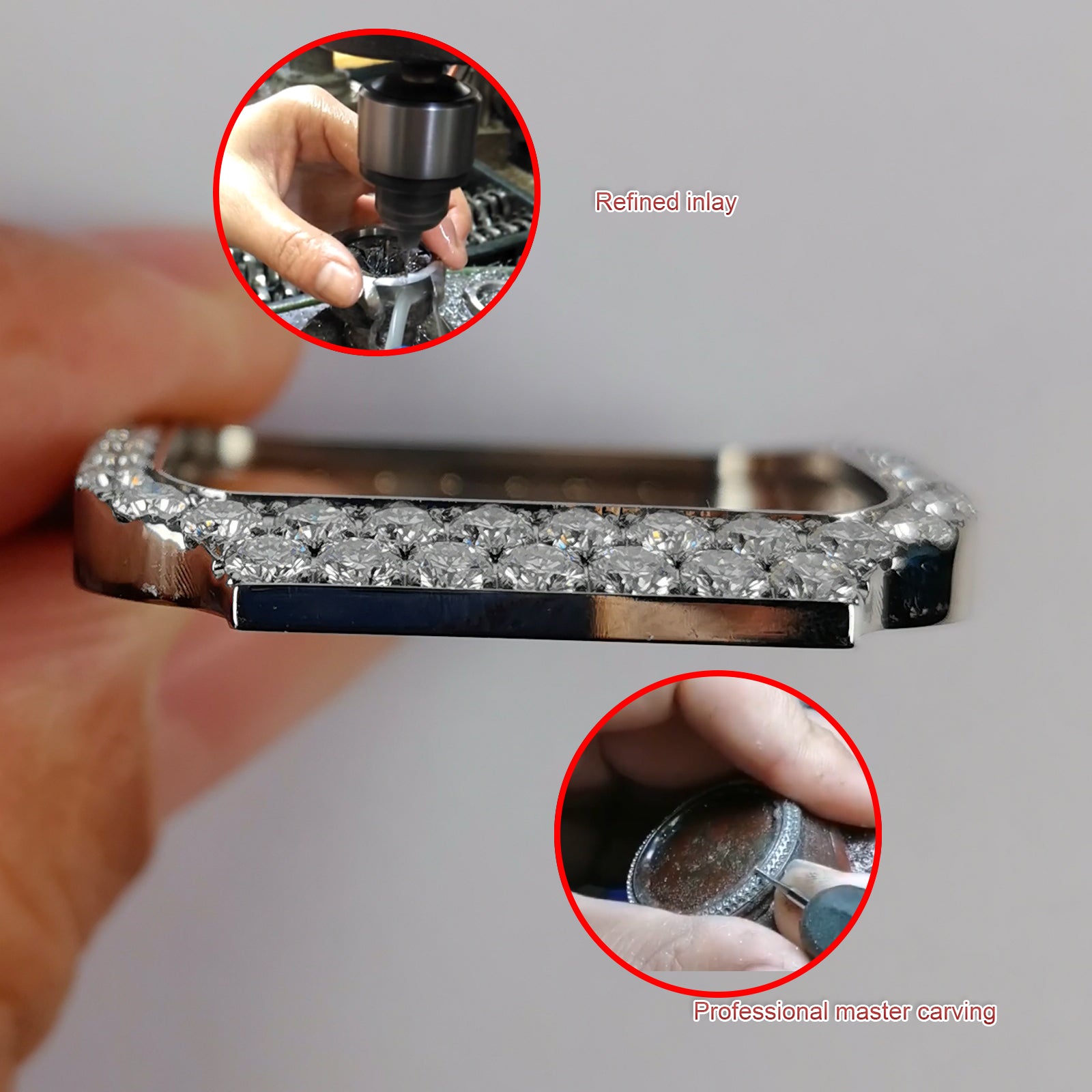 Modified watch Inlaid with earth grown diamonds watch Bezel for Cartier WSSA0018/WSSA0030 39.8mm STAINLESS STEEL 4072