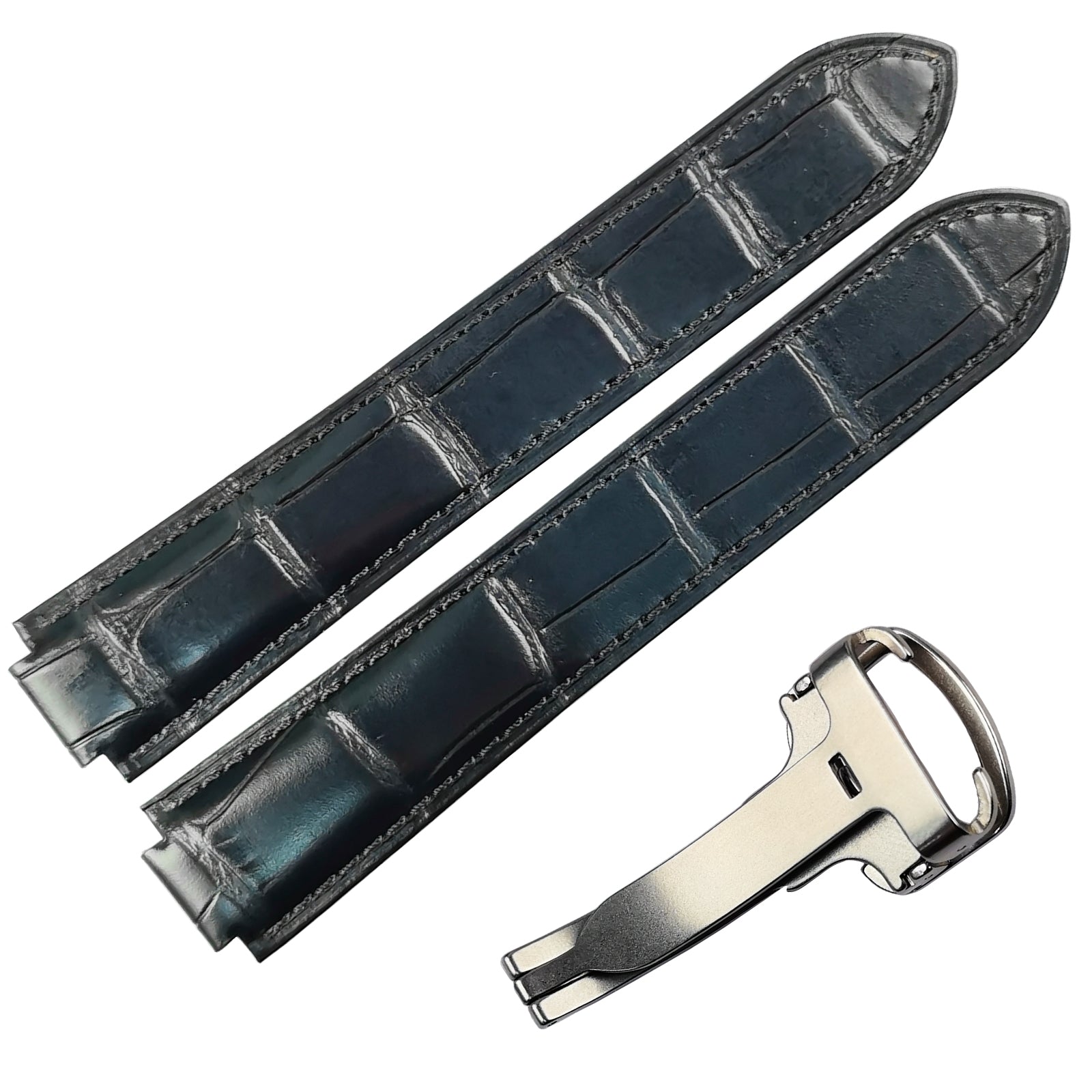18mm Full-Grain Calfskin Cowhide Material Watch Strap for Cartier Blue Balloon 36mm Watch