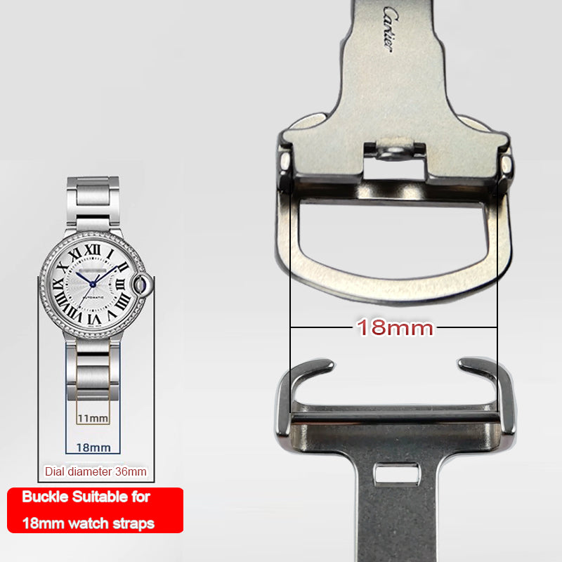 Watch Strap Buckle 18mm Stainless Steel for Cartier Blue Balloon Watch Crocodile Straps