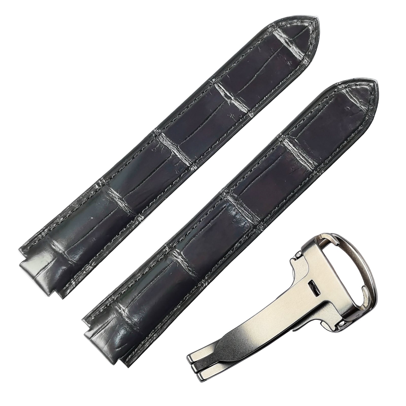 Aligator Skin Watchband 18mm Watch Crocodile strap for Cartier Blue Balloon 36mm Watch