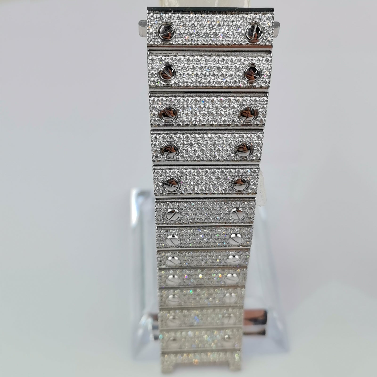 Modified watch Inlaid with earth grown diamonds watch band for Cartier WSSA0018/WSSA0030 39.8mm STAINLESS STEEL 4072