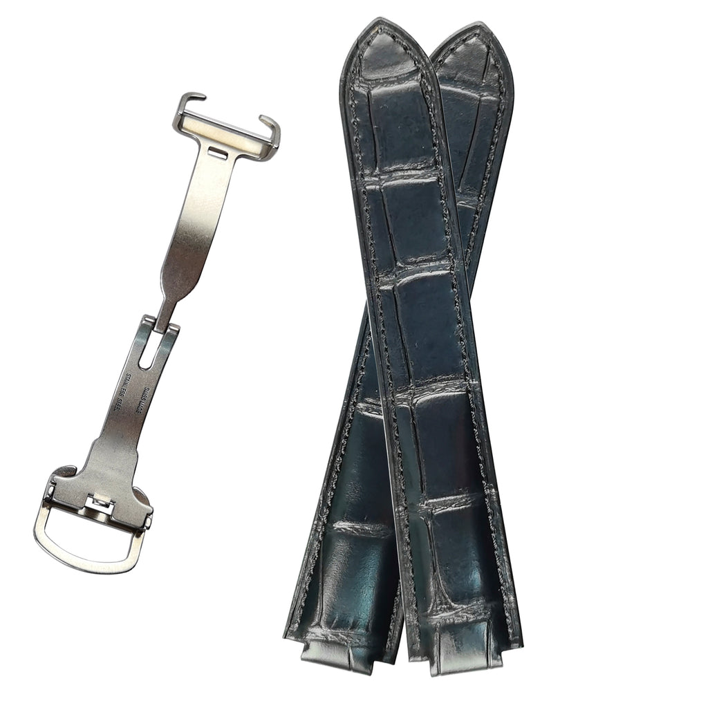 18mm Full-Grain Calfskin Cowhide Material Watch Strap for Cartier Blue Balloon 36mm Watch
