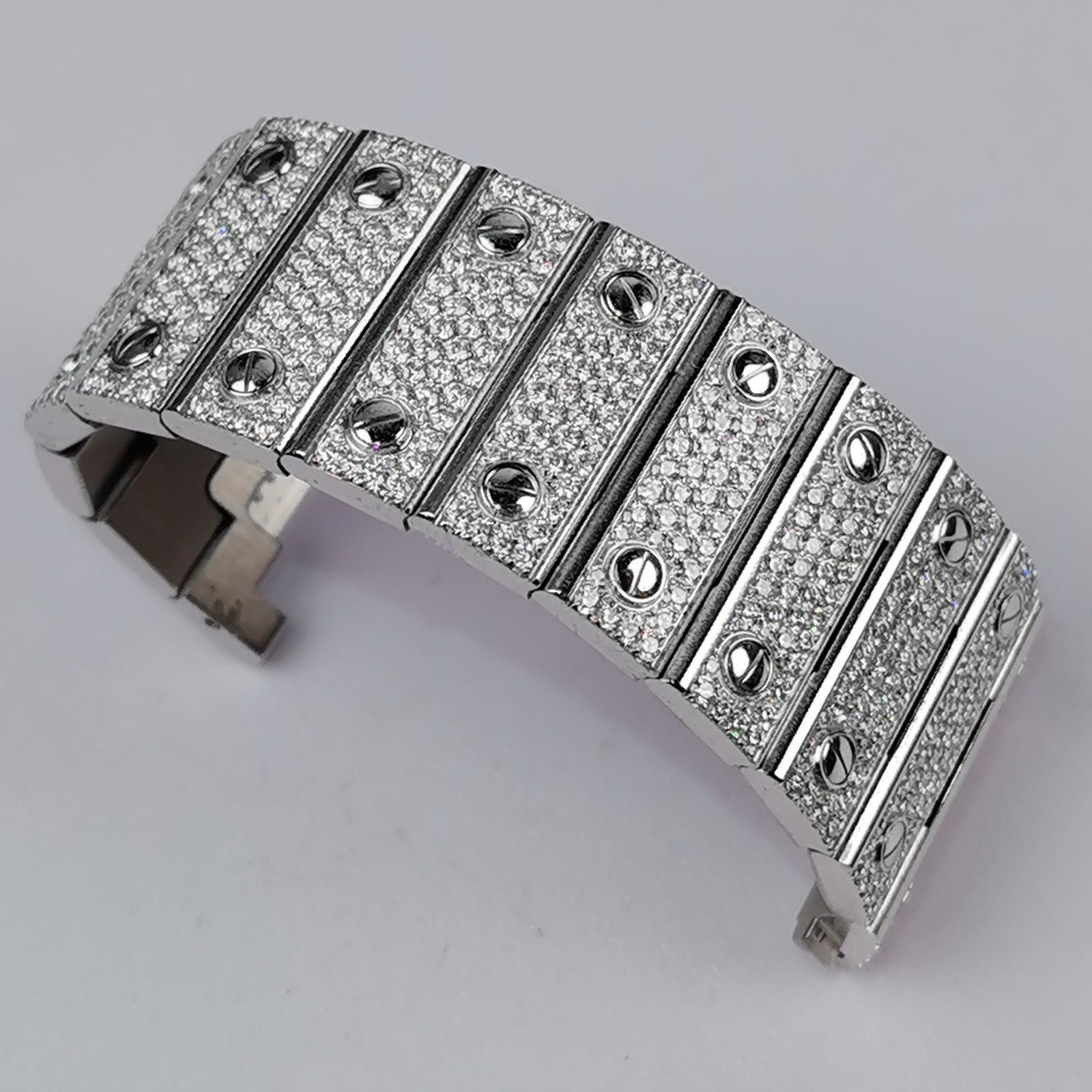 Modified watch Inlaid with earth grown diamonds watch band for Cartier WSSA0018/WSSA0030 39.8mm STAINLESS STEEL 4072