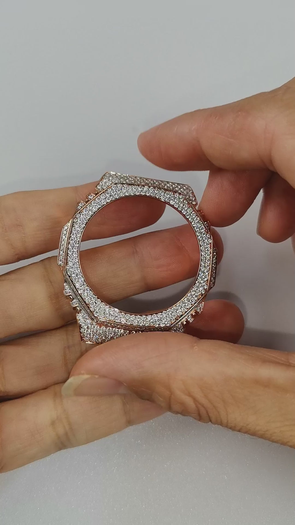 Modified watch Inlaid with earth grown diamonds watch case and band for  Casio wristwatch GBM 2100 Series