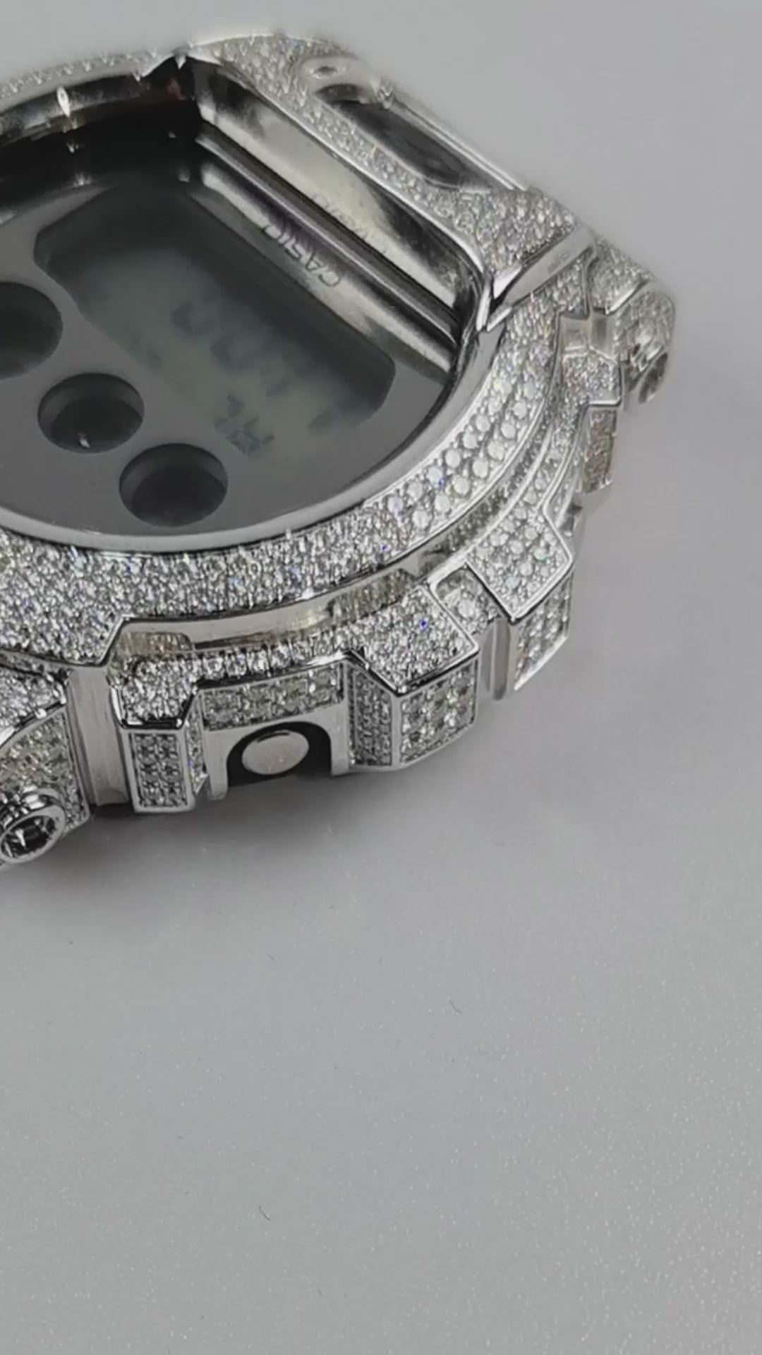 Modified watch Inlaid with earth grown diamonds watch case and band for  Casio wristwatch DW6900 Series