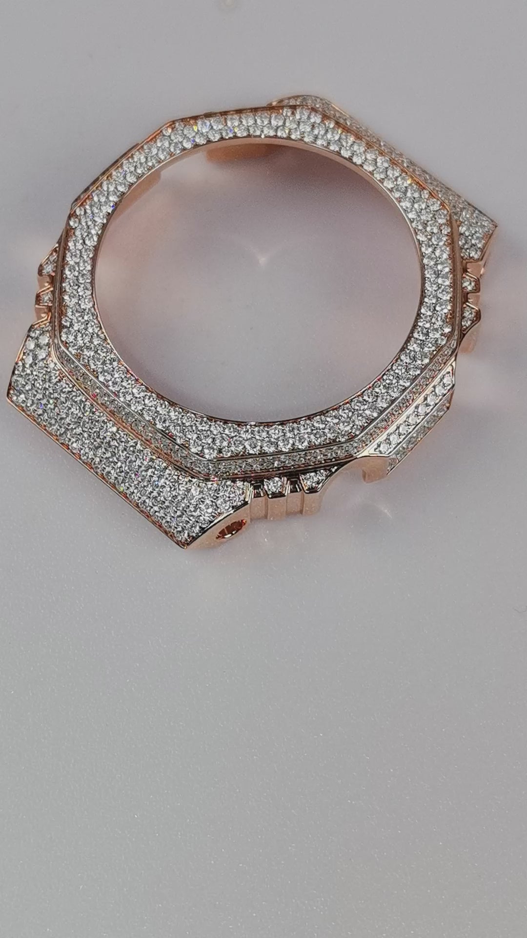 Modified watch Inlaid with earth grown diamonds watch case and band for  Casio wristwatch GBM 2100 Series