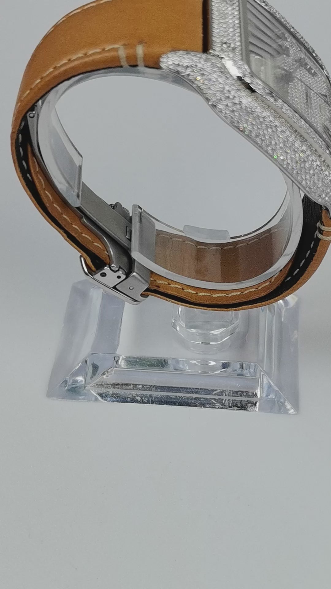 Modified watch Inlaid with earth grown diamonds watch case and band for Cartier WSSA0018/WSSA0030 39.8mm STAINLESS STEEL 4072