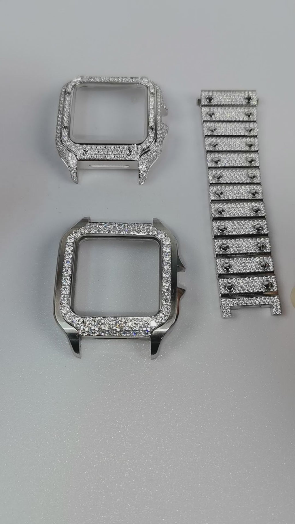 Modified watch Inlaid with earth grown diamonds watch case for Cartier WSSA0018/WSSA0030 39.8mm STAINLESS STEEL 4072