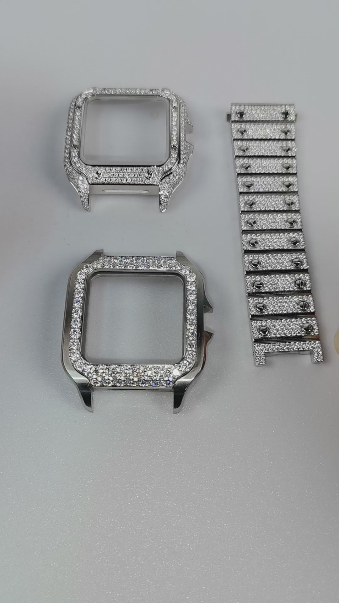 Modified watch Inlaid with earth grown diamonds watch case for Cartier WSSA0018/WSSA0030 39.8mm STAINLESS STEEL 4072