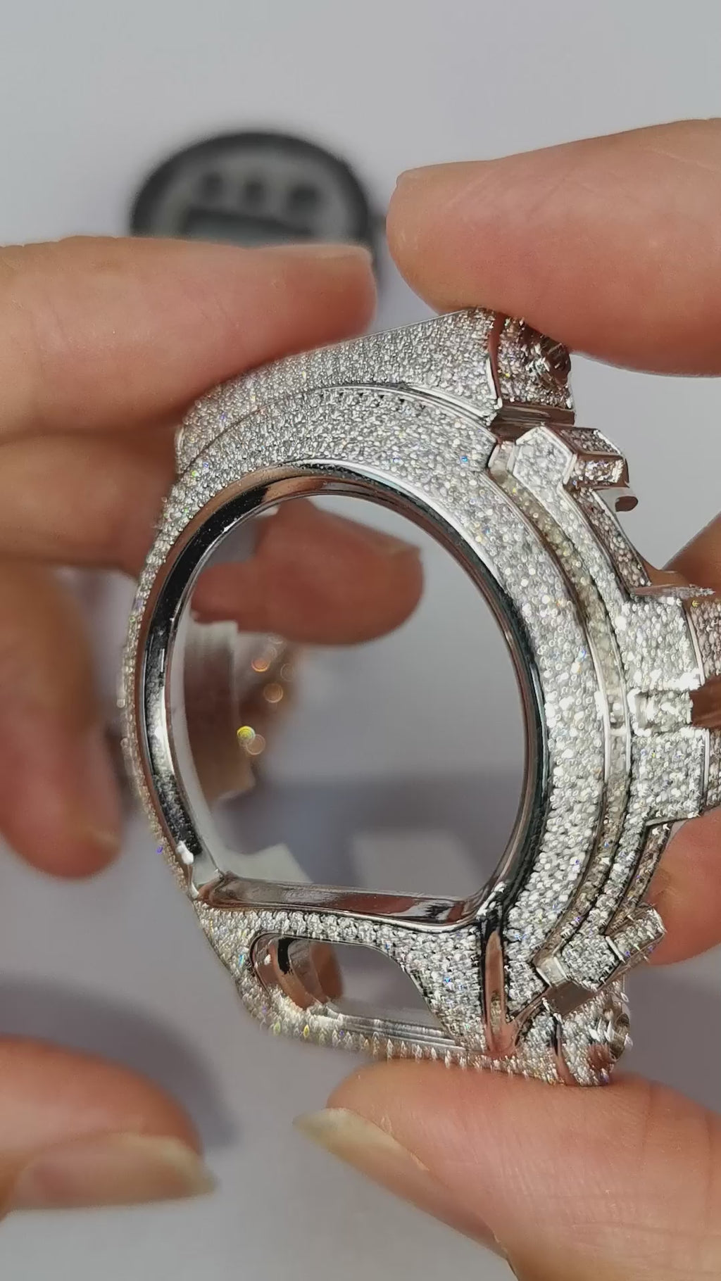 Modified watch Inlaid with earth grown diamonds watch case and band for  Casio wristwatch DW6900 Series